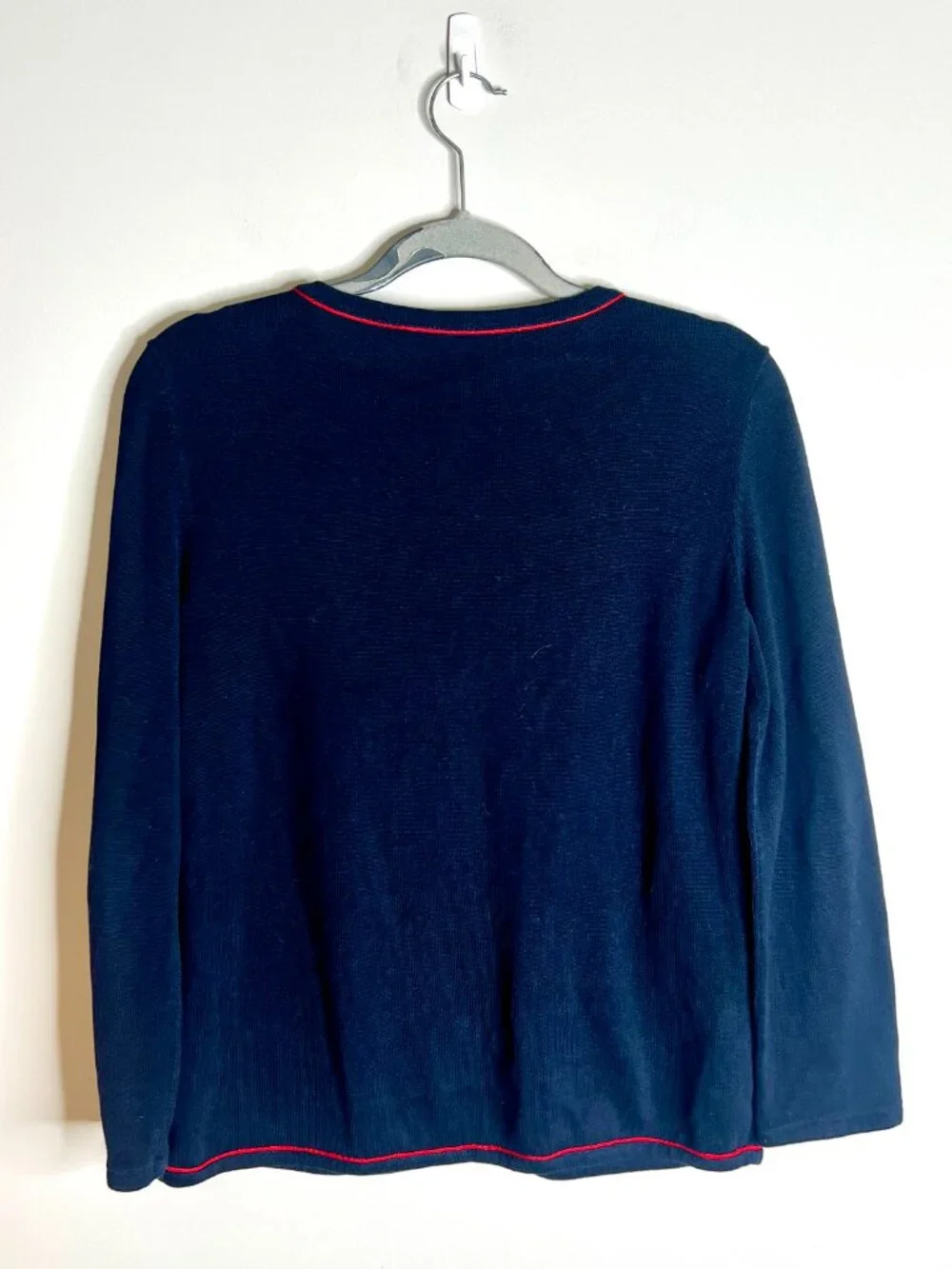 Talbots Charming Cardigan 3D Knit Embroidered Strawberries Crew Neck Preppy S